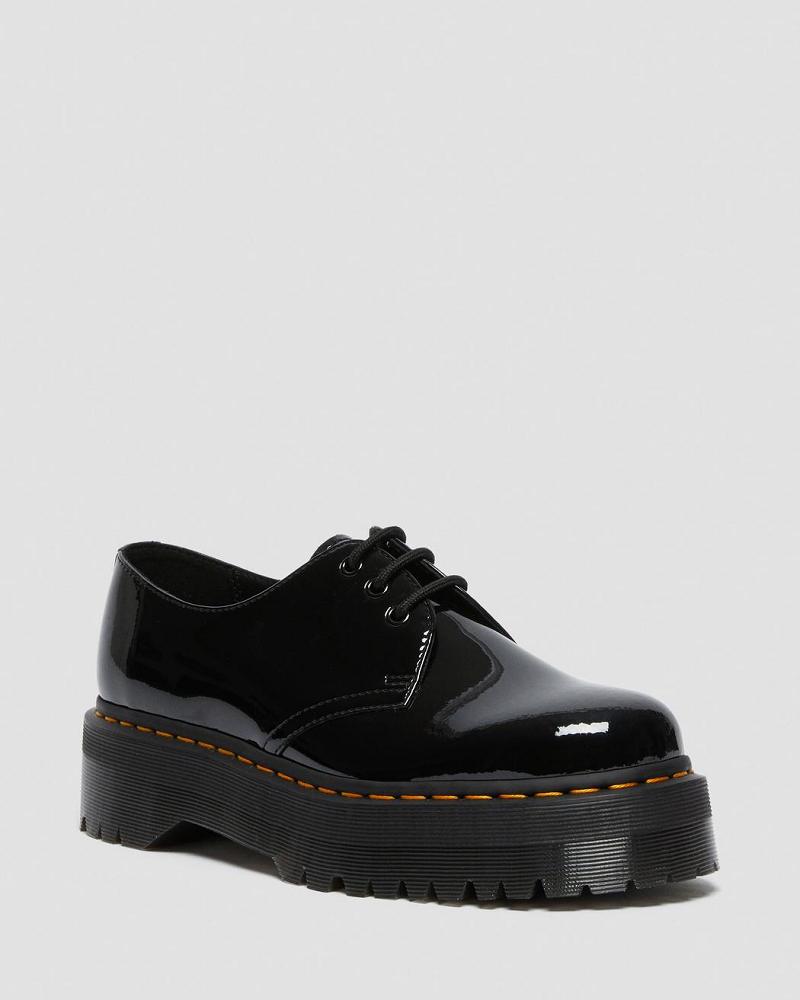 Dr Martens 1461 Patent Lær Platform Oxford Sko Dame Svarte | Norge 42VRW